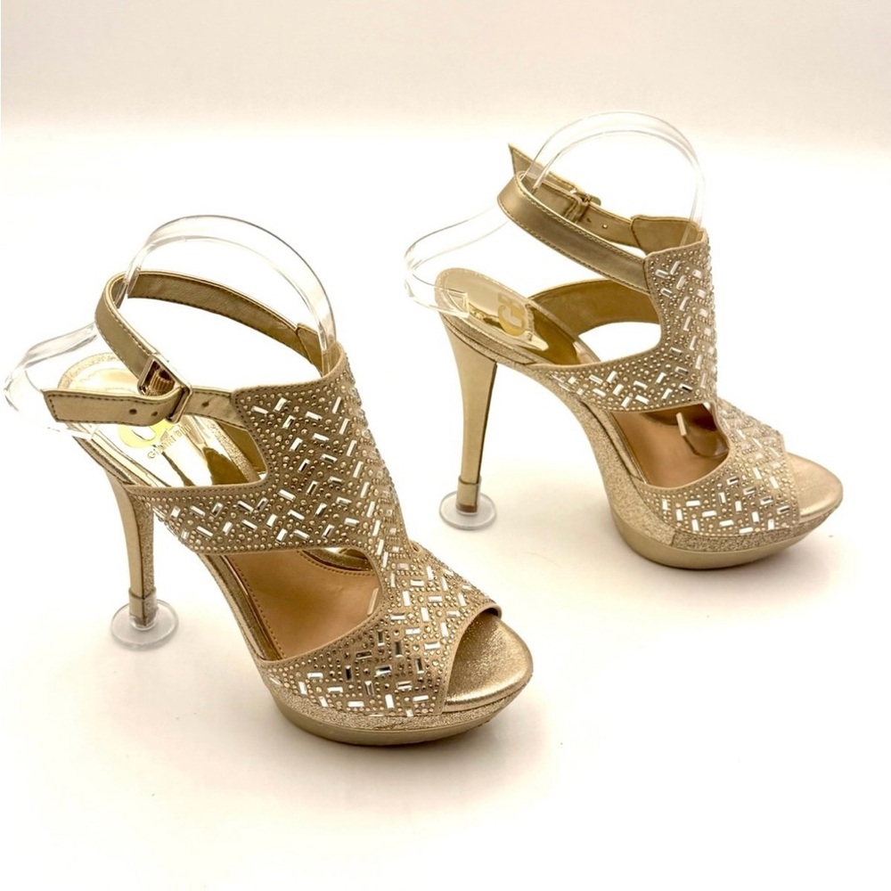 Gianni Bini Gold Cutout Heels